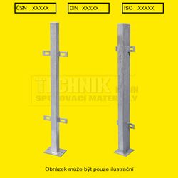 Sloupek plotový 1000x40x40 s deskou s držáky + záslepka