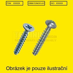 Šr.do termoplastu 30°  3.5x 16  Zn          půlkulatá  TORX