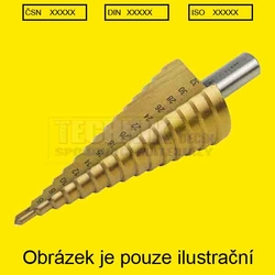 Vrták stupňovitý 12-20mm  HSS cylindrický  s rovnou drážkou samostatný