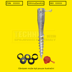 Vrut zemní pro trubku KSF G 060x550-M6  TZN set Plot do 1.6m