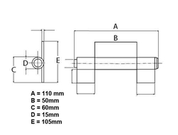 Závěs IBFM pant plochý 3 dílný, 110mm Pant 496-110