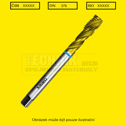 Závitník M  4x0.7  strojní ve šroubovici  376/35° HSSE-TIN ISO 2 (4060)